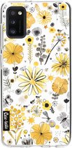 Casetastic Samsung Galaxy A41 (2020) Hoesje - Softcover Hoesje met Design - Flowers Yellow Print