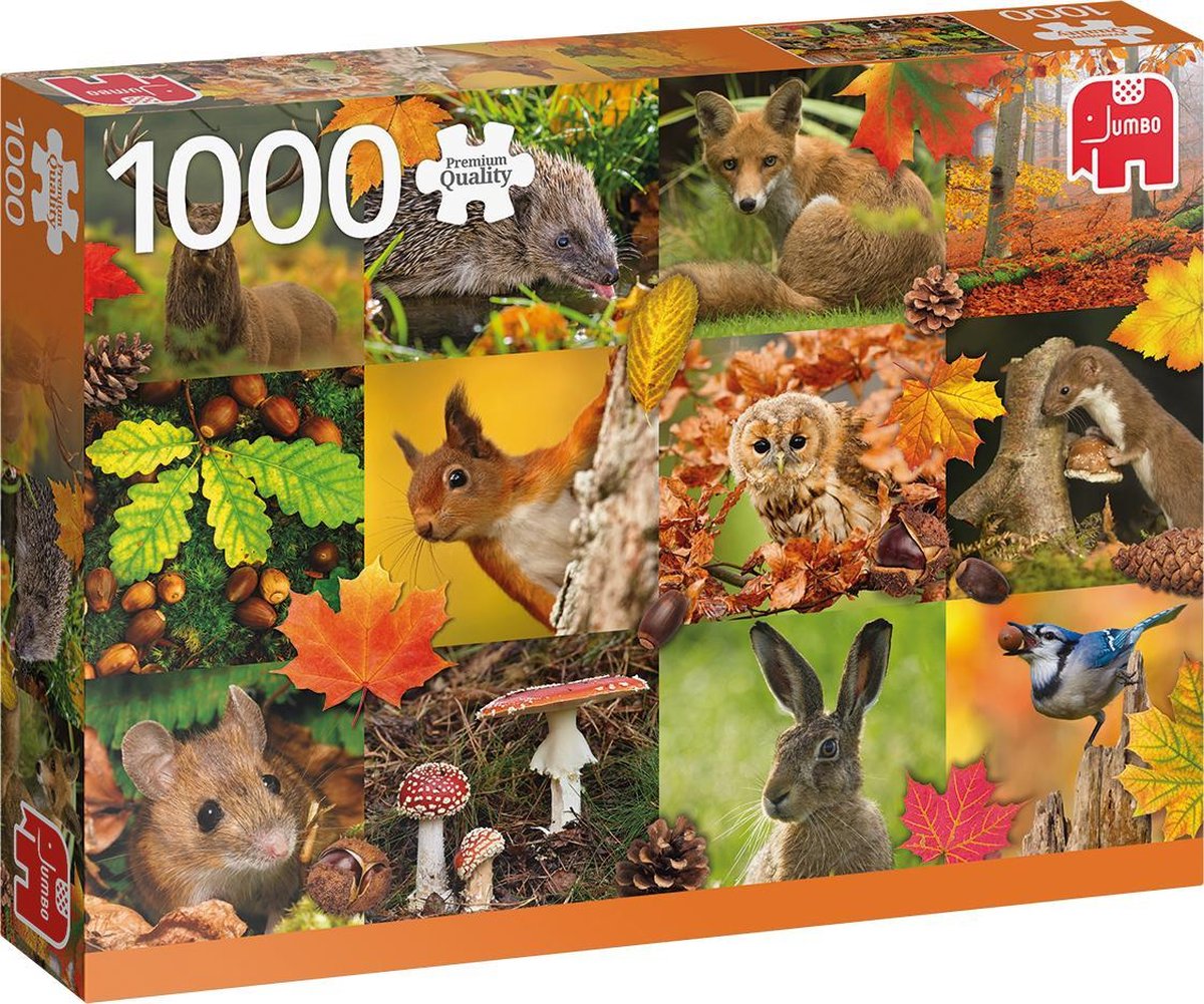 Jumbo Premium Collection Puzzel Autumn Animals - Legpuzzel - 1000 stukjes