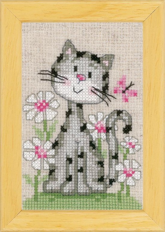 Kit miniature Chats avec fleurs lot de 3 - Vervaco - PN-0147743