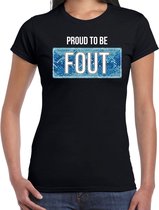 Proud to be fout t-shirt met slangenprint - zwart - dames - fout fun tekst shirt / outfit / kleding S