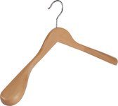 De Kledinghanger Gigant - 2 x Mantel / kostuumhanger beukenhout naturel gelakt met schouderverbreding, 44 cm