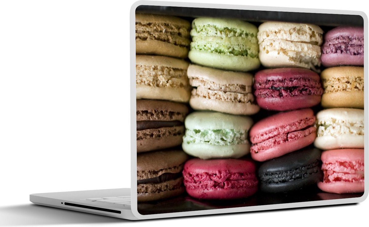 Laptop sticker - 15.6 inch - Koekjes - Macarons - Frans - 36x27,5cm - Laptopstickers - Laptop skin - Cover