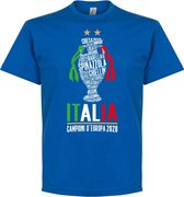 Italië Champions Of Europe 2021 T-Shirt - Blauw - 3XL