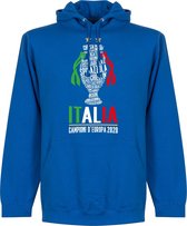 Italië Champions Of Europe 2021 Hoodie - Blauw - M