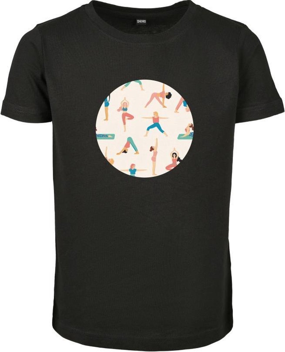 Mister Tee Yoga Girls Kinder T-shirt Kids 158 Zwart