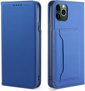 iPhone 12 Pro Max Book Case Hoesje met Magnetische Sluiting - PU Leer - Pasjeshouder - TPU - Apple iPhone 12 Pro Max - Blauw