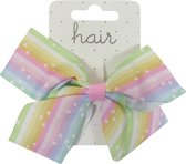 Haarspeldjes duckclip 10.0cm Grote Regenboog Strik - Sterren - 1 stuk