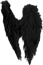 engelenvleugels gevouwen dames 50 cm veren zwart