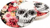 onderzetters D√≠a de los Muertos 10 cm karton 6 stuks