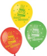 ballonnen Happy Birthday 22,8 cm latex 6 stuks