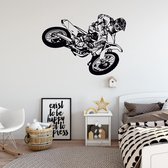 Muursticker Crossmotor -  Lichtbruin -  160 x 116 cm  -  baby en kinderkamer - Muursticker4Sale