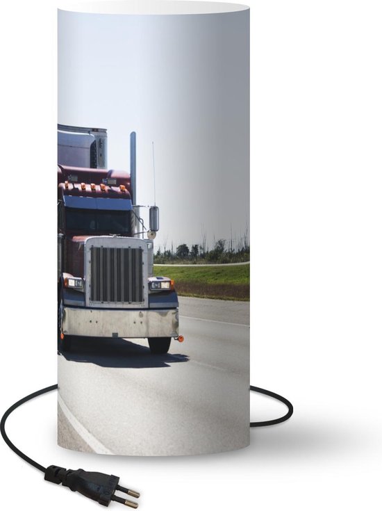 Lampe Camion - Semi-camion sur l'autoroute - 33 cm de haut - Ø14 cm -  Comprend une