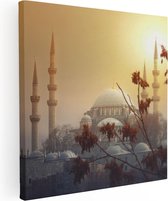 Artaza Canvas Schilderij Suleymaniye Moskee In Istanbul - 40x40 - Klein - Foto Op Canvas - Canvas Print