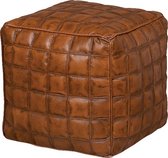 Krukje | leer | bruin | 45 x 45 x 45(h) cm