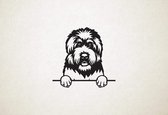 Zwarte Russische terrier - Black Russian Terrier - hond met pootjes - M - 60x62cm - Zwart - wanddecoratie