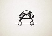 Japanse spaniel - Japanese Chin - hond met pootjes - S - 34x49cm - Zwart - wanddecoratie