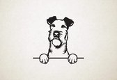 Ierse Terrier - hond met pootjes - S - 45x47cm - Zwart - wanddecoratie