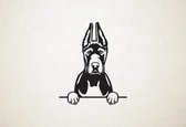 Duitse dog 2 - hond met pootjes - S - 53x43cm - Zwart - wanddecoratie