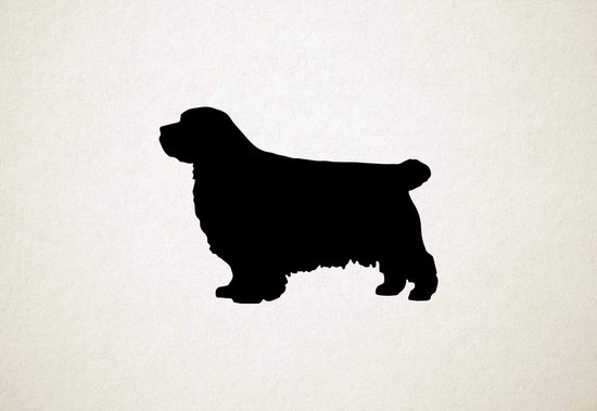 Clumber Spaniel - Silhouette hond - S - 39x56cm - Zwart - wanddecoratie