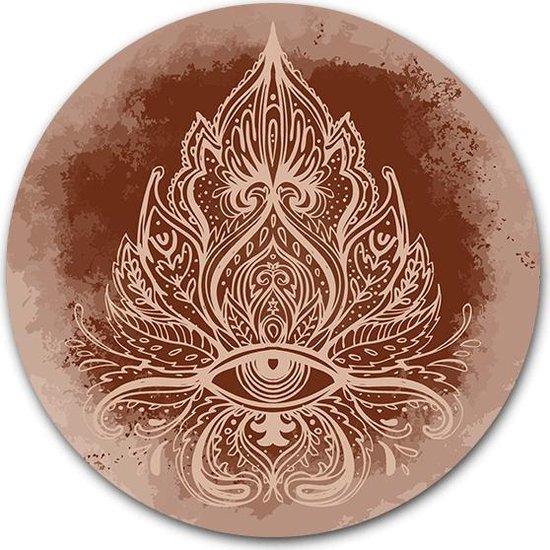 Tuincirkel Boho Ornate - WallCatcher | Tuinposter rond 60 cm | Buiten muurcirkel Bohostijl