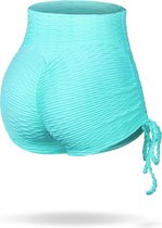 Hot Girl Summer Shorts - Sport short dames - Booty shorts - Curacao Blue - Yoga broek dames - Sport legging dames - Licht blauw - M