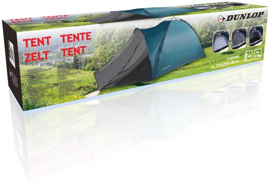 Dunlop Koepeltent 210X250X130Cm - Blauw/ Grijs - 4 Persoons van Dunlop — afbeelding 4