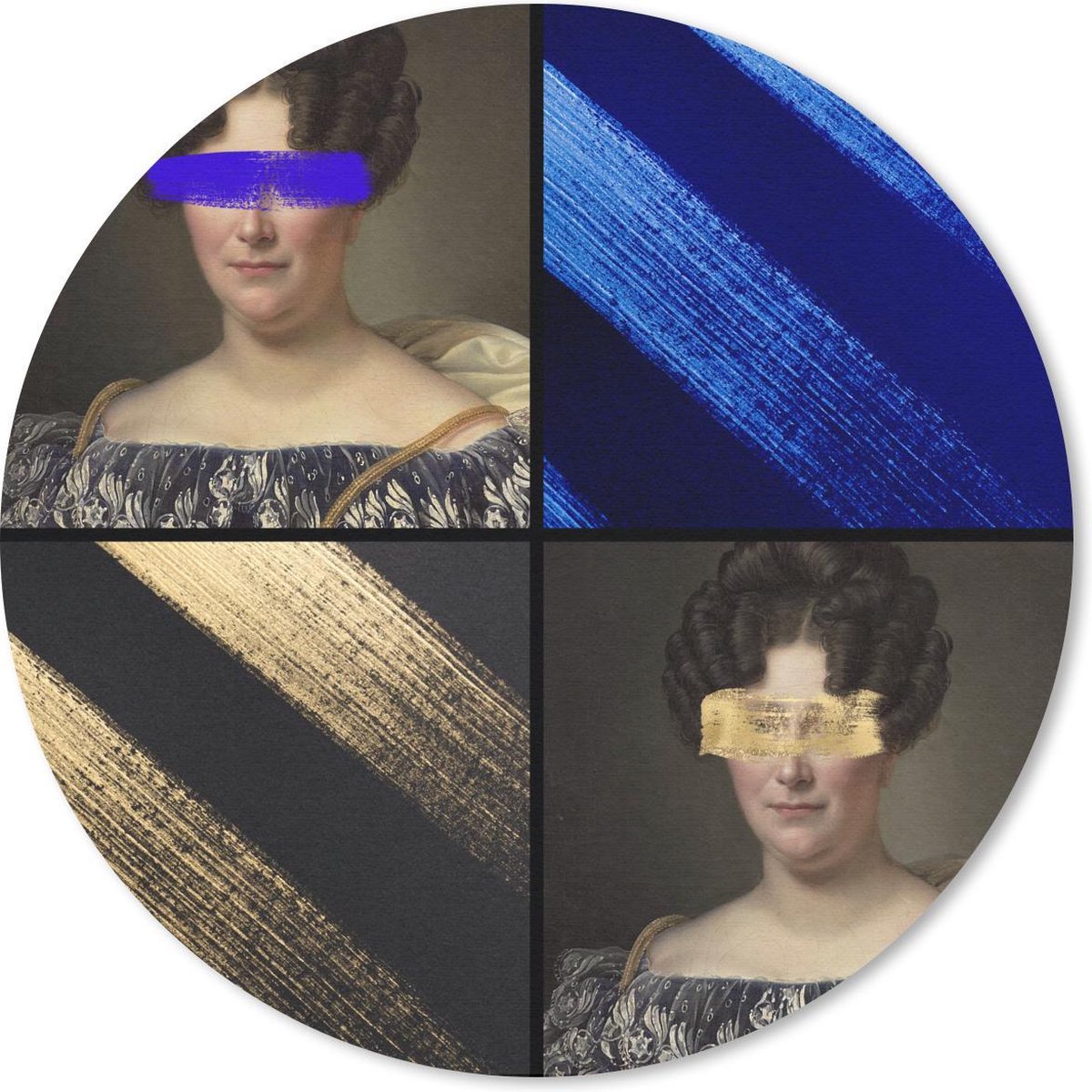 Muismat rond 50x50 cm - Mousepad Collage - Oude meesters - Kleuren - Ronde muismatten