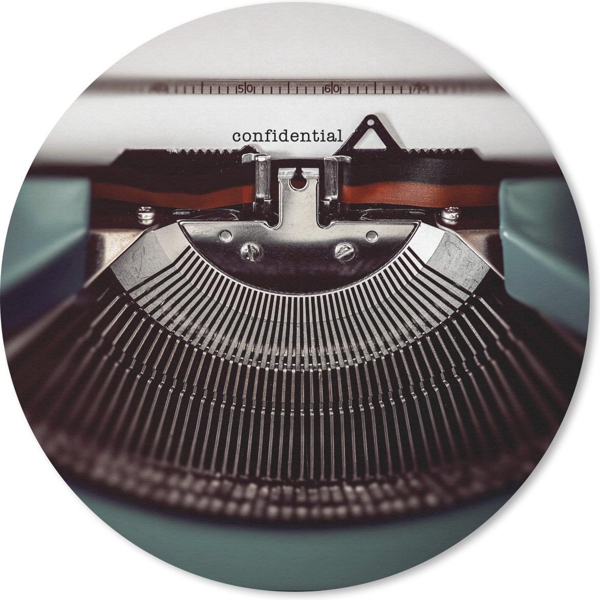 Muismat rond 50x50 cm - Mousepad Typemachine - Retro - Letters - Ronde muismatten