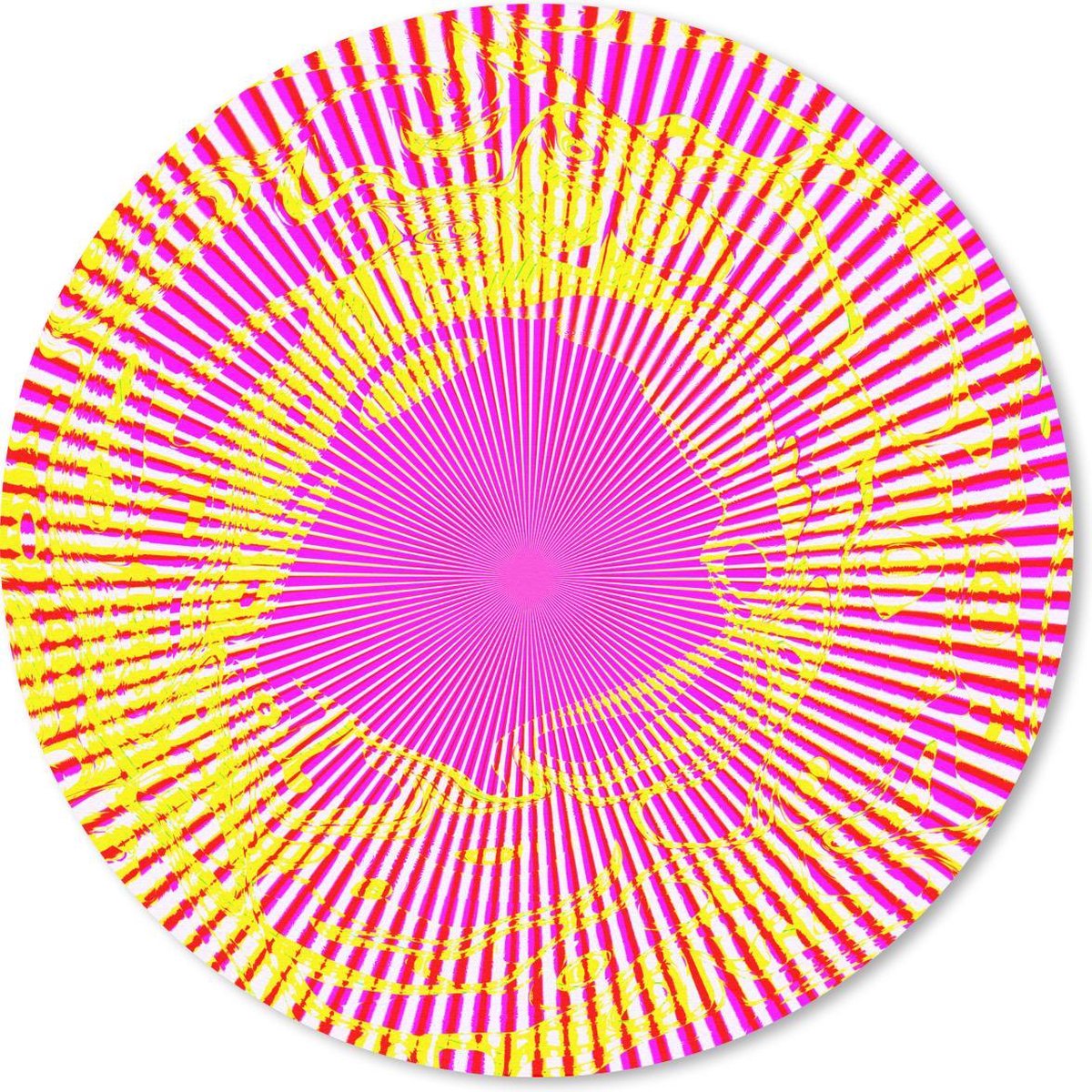 Muismat rond 40x40 cm - Mousepad Kunst - Straal - Psychedelisch - Ronde muismatten
