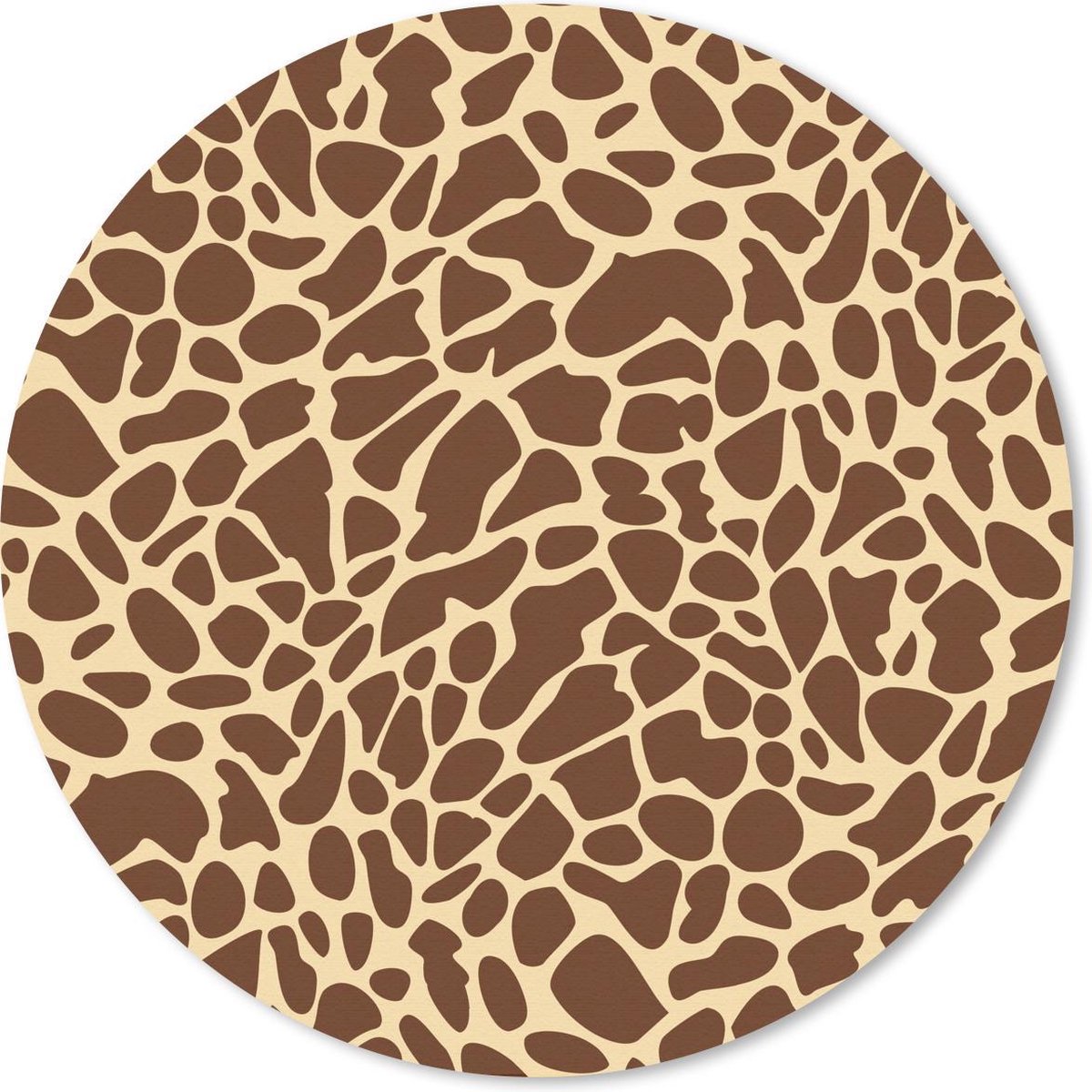 Muismat rond 40x40 cm - Mousepad Dierenprint - Giraffe - Bruin - Ronde muismatten