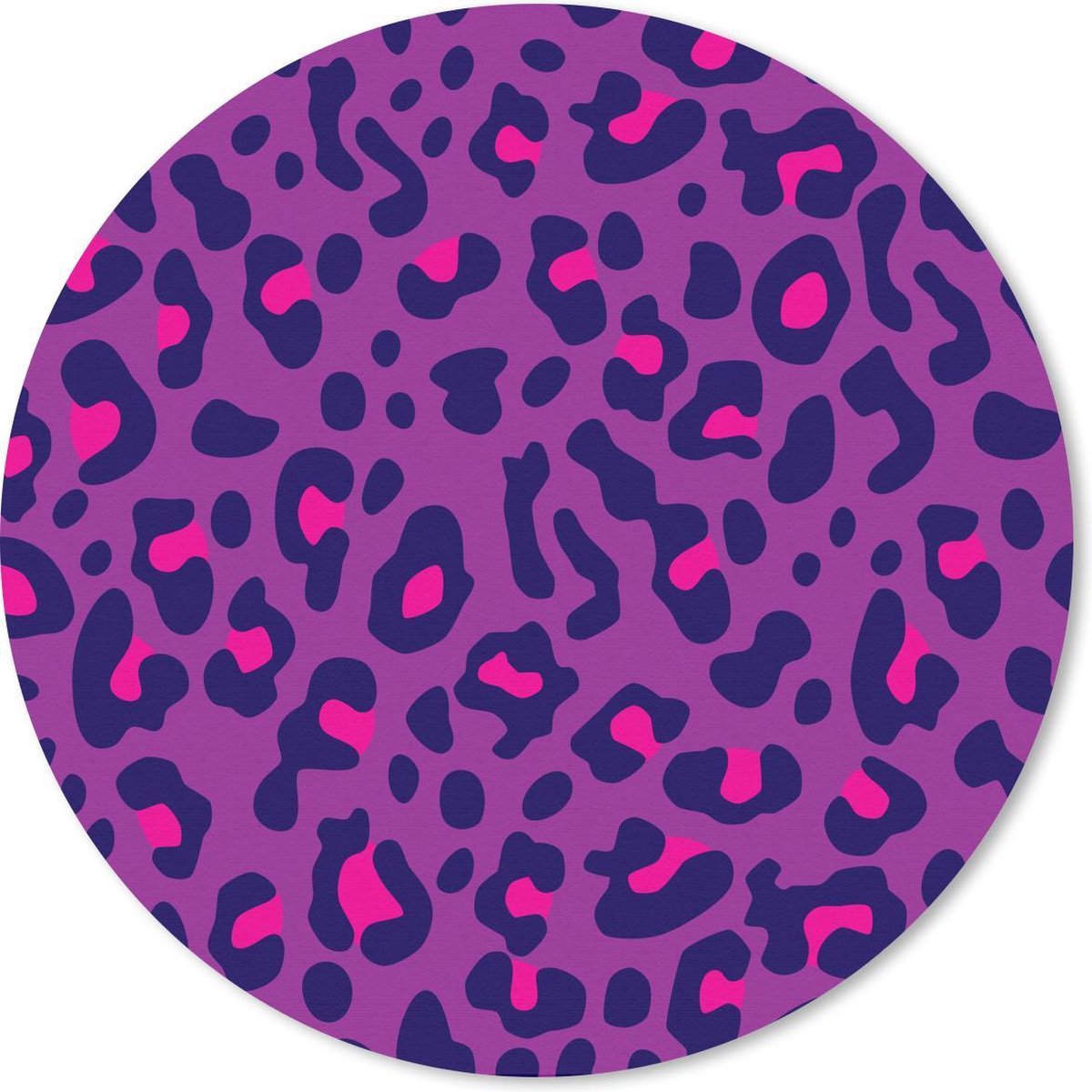 Muismat rond 50x50 cm - Mousepad Panterprint - Paars - Roze - Ronde muismatten