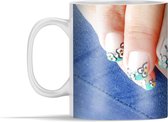 Mok - Vlinder creatie op nagels - 350 ml - Beker