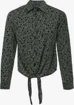 TwoDay geknoopte dames blouse met bloemenprint - Groen - Maat XL