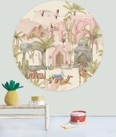 Cirkelbehang - Pink Oasis   - ø 95 cm