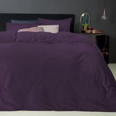 Y-NOT - Fluweel - Dekbedovertrek - Lits-jumeaux - 240x200/220 cm - Aubergine