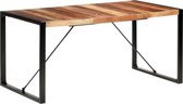 Eettafel 160x80x75 cm massief hout met sheesham-afwerking