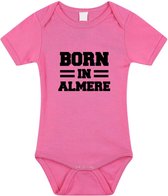 Born in Almere tekst baby rompertje roze meisjes - Kraamcadeau - Almere geboren cadeau 68 (4-6 maanden)