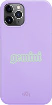 iPhone 11 Pro Max Case - Gemini (Tweelingen) Purple - iPhone Zodiac Case