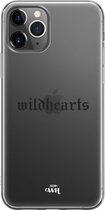 Transparante case geschikt voor iPhone 12 Pro Max hoesje - Doorzichtig hoesje Wildhearts Black - iPhone Transparant Case - Transparant beschermhoes
