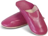 Marokkaanse Babouche Leer Fuchsia-41