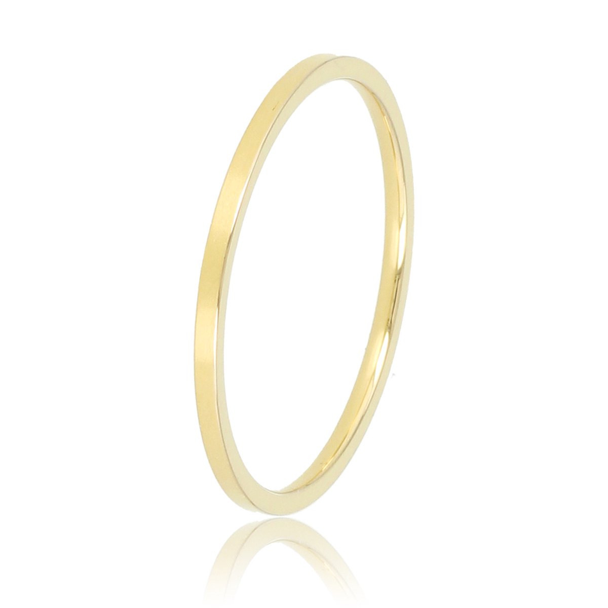 My Bendel - Fijne Stapelring Goudkleurig 1mm - Fijne Stapelring Goudkleurig 1mm - Stainless Steel met Dikke Plating - met Luxe Cadeauverpakking | Sieraden Voor Dames | Maat 19.00 Mm / Maat 60