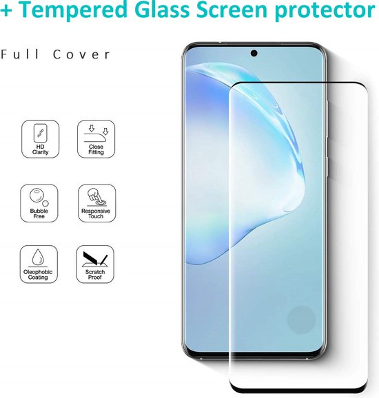 Shield Case Coque en silicone Samsung Galaxy S20 Ultra - Rouge + Protecteur d'écran en verre