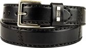 Mayura Riem 925 Zwart Cowboy Western 4 cm Brede Jeans Riem Verwisselbare Gesp Glad leder Maat 110 cm (bovenkant gesp tot middelste gaatje)