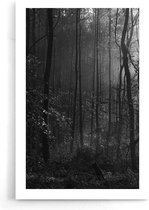 Walljar - Jungle Bos - Zwart wit poster