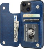 ShieldCase geschikt voor Apple iPhone 13 wallet case - blauw