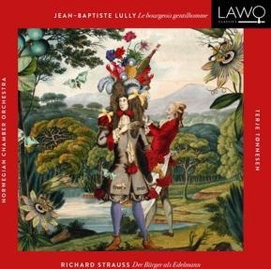 Albumcover met "Le bourgeois gentilhomme" van Jean-Baptiste Lully, uitgevoerd door Norwegian Chamber Orchestra.