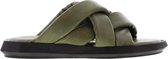 Tango | Pepper 1-f khaki leather sandal - black sole | Maat: 42