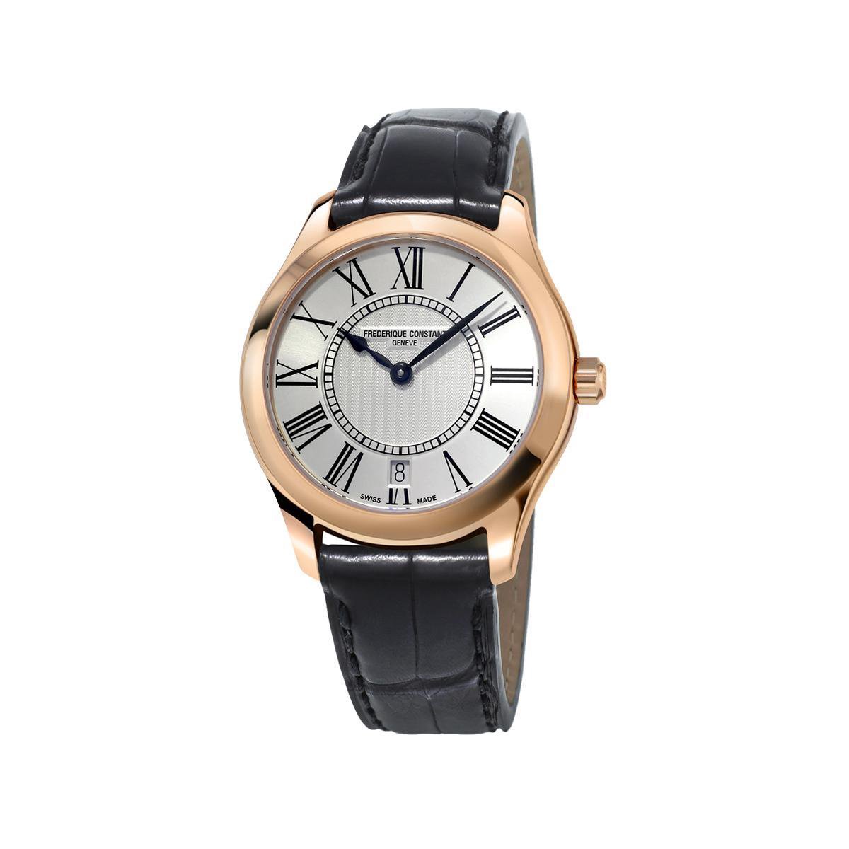 Frédérique Constant FC-220MS3B4 Horloge - Leer - Zwart - Ø 36 mm