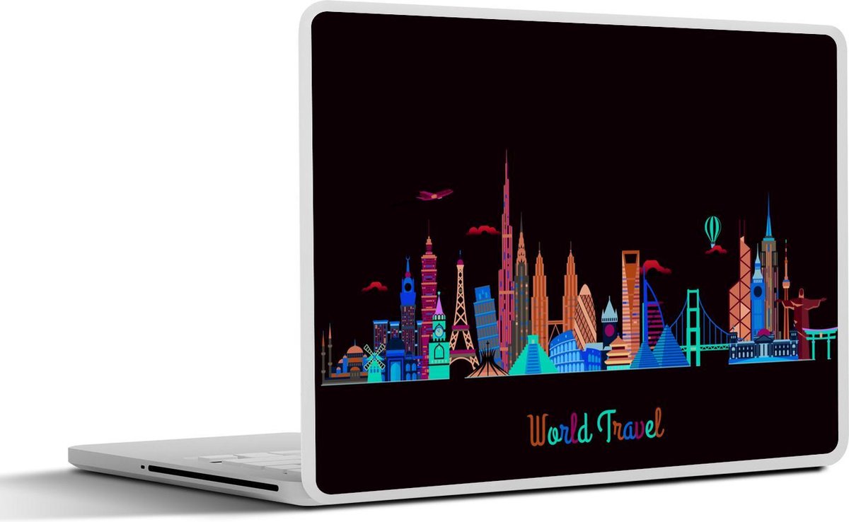 Afbeelding van product SleevesAndCases  Laptop sticker - 12.3 inch - Skyline - Wereld - Regenboog