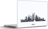 Sticker ordinateur portable - 10,1 pouces - Europe - Skyline - Zwart - Wit